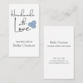 Handgemaakt met Liefde Schattige Buttonnen Wit Ver Visitekaartje (Voorkant / Achterkant)