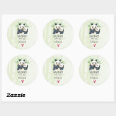 Handgemaakt met Liefde Schattige Panda Beren Knuff Ronde Sticker (Vel)