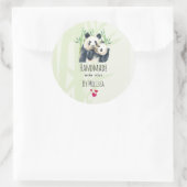 Handgemaakt met Liefde Schattige Panda Beren Knuff Ronde Sticker (Tas)