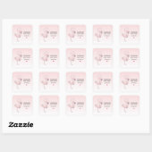 Handgemaakt met Liefde Schattige Roze Flamingo Ill Vierkante Sticker (Vel)