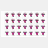 Handgemaakt met Liefde Schattige Roze Uil met Lint Labels (Vel)