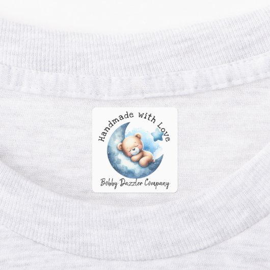 Handgemaakt met Liefde Schattige Teddy Bear Labels (Aangebracht)