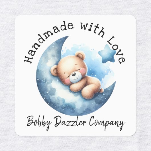 Handgemaakt met Liefde Schattige Teddy Bear Labels (Design 1)