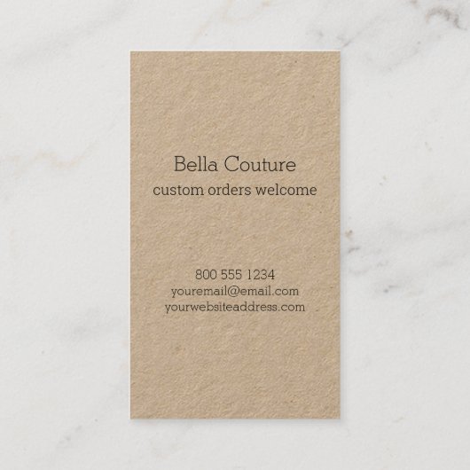 Handgemaakt met Liefde Schattigee Buttonnen Rustic Visitekaartje (Achterkant)