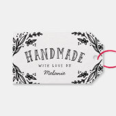 Handgemaakt met Liefde Schetst Floral Design Custo Cadeaulabel (Voorkant (Horizontaal))