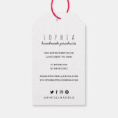 Handgemaakt met Liefde Schetste Bloemen & Scharen Cadeaulabel (Achterkant)