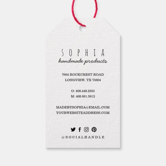 Handgemaakt met Liefde Schetste Bloemen & Scharen Cadeaulabel (Achterkant)