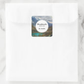 Handgemaakt met liefde Schilderachtig Alpenbergen Vierkante Sticker (Tas)