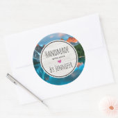 Handgemaakt met Liefde Schilderachtig Mountain & L Ronde Sticker (Envelop)