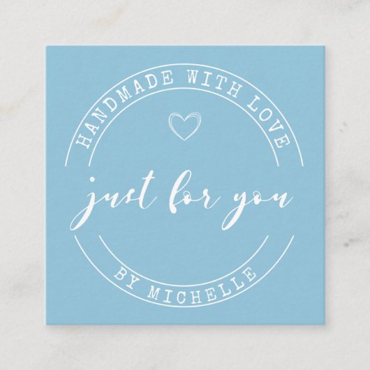 Handgemaakt met liefde script dank je kaart (Voorkant)