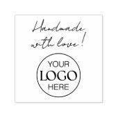 Handgemaakt Met Liefde Script Zakelijk Logo Zelfinktende Stempel (Design)