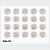 Handgemaakt Met Liefde Shabby Chic Bloemen Rustiek Ronde Sticker (Vel)