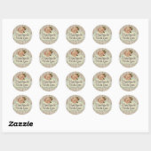 Handgemaakt Met Liefde Shabby Chic Rozen & Hout Ronde Sticker (Vel)