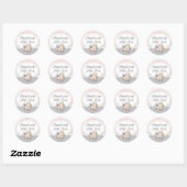 Handgemaakt Met Liefde Shabby Chique Rustieke Bloe Ronde Sticker (Vel)