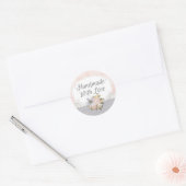 Handgemaakt Met Liefde Shabby Chique Rustieke Bloe Ronde Sticker (Envelop)