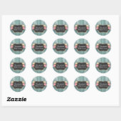 Handgemaakt Met Liefde Shabby  Rozen Rustiek Ronde Sticker (Vel)