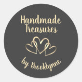 Handgemaakt met liefde Sjabloon Stijlvol 3 gouden Ronde Sticker (Voorkant)