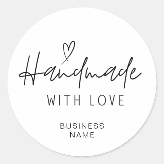 Handgemaakt met liefde Small Business Name Ronde Sticker (Voorkant)