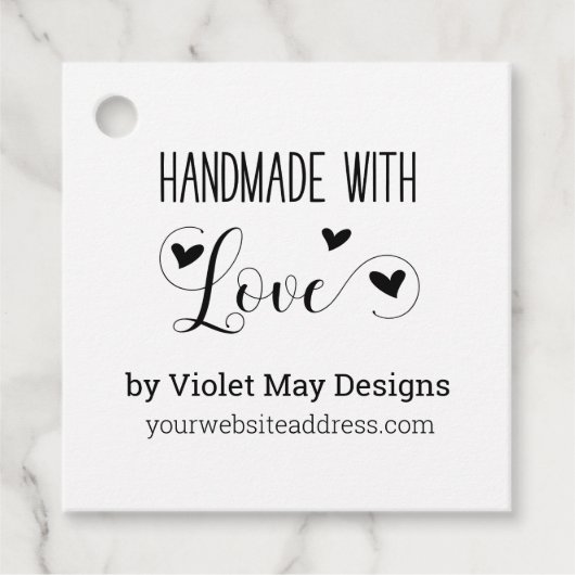 Handgemaakt met liefde Social Media Rustic Kraft Bedankjes Labels (Voorkant)