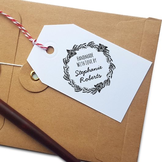 Handgemaakt met Liefde Speciaal Rond Rubber Stempe Rubberstempel