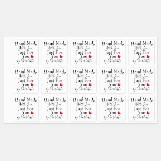 Handgemaakt met liefde speciaal voor jou gepersona labels (Vel)