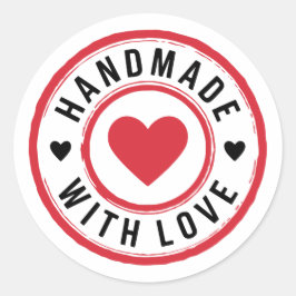 Handgemaakt met liefde Sticker met harten
