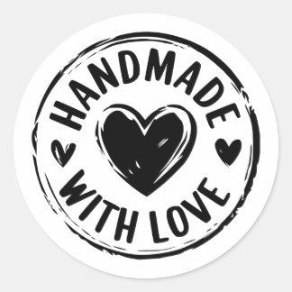 Handgemaakt met liefde Sticker met Heart Design