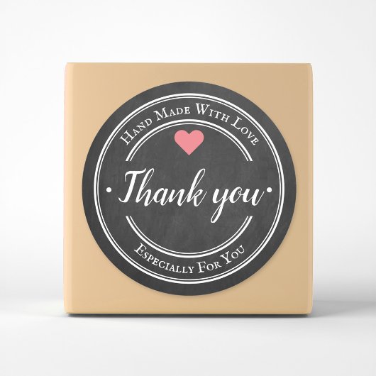 Handgemaakt Met Liefde Trendy Chalkboard Business Ronde Sticker