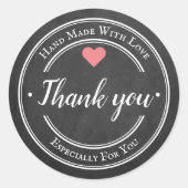 Handgemaakt Met Liefde Trendy Chalkboard Business Ronde Sticker (Voorkant)