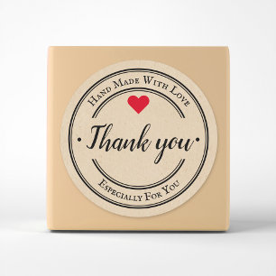 Handgemaakt Met Liefde Trendy Kraft Business Ronde Sticker