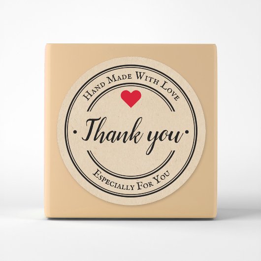 Handgemaakt Met Liefde Trendy Kraft Business Ronde Sticker