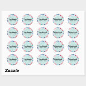 Handgemaakt met liefde Tropische Hawaiiaanse Hibis Ronde Sticker (Vel)