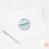 Handgemaakt met liefde Tropische Hawaiiaanse Hibis Ronde Sticker (Envelop)