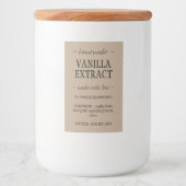 Handgemaakt met liefde Vanilla Extract Voedselcontainer Etiket (Voorkant)