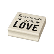 Handgemaakt Met Liefde Vierkante Hout Kunst Stamp