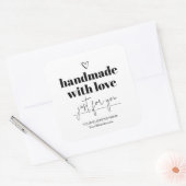 Handgemaakt met liefde vierkante sticker (Envelop)