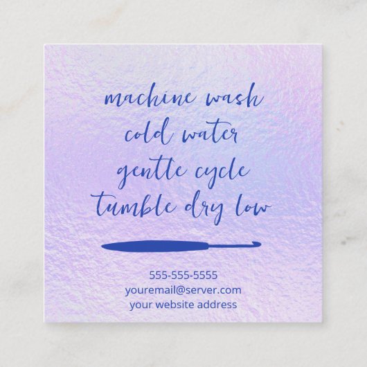 Handgemaakt met liefde vierkante visitekaartje (Achterkant)