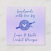 Handgemaakt met liefde vierkante visitekaartje (Voorkant)