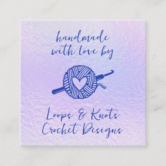 Handgemaakt met liefde vierkante visitekaartje (Voorkant)