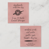 Handgemaakt met liefde vierkante visitekaartje (Voorkant / Achterkant)