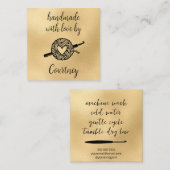Handgemaakt met liefde vierkante visitekaartje (Voorkant / Achterkant)