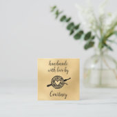 Handgemaakt met liefde vierkante visitekaartje (Staand voorkant)