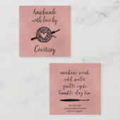 Handgemaakt met liefde vierkante visitekaartje (Voorkant / Achterkant)