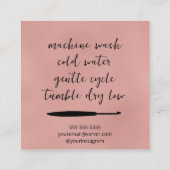 Handgemaakt met liefde vierkante visitekaartje (Achterkant)