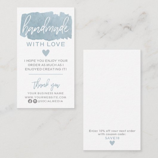 Handgemaakt met liefde Visitekaartje (Voorkant / Achterkant)