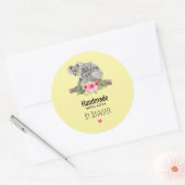 Handgemaakt met Liefde Waterverf Koala beren Ronde Sticker (Envelop)