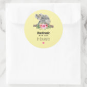 Handgemaakt met Liefde Waterverf Koala beren Ronde Sticker (Tas)