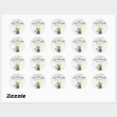Handgemaakt Met Liefde Zonnebloem Bloemen & Rustie Ronde Sticker (Vel)