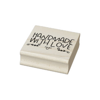 Handgemaakt met liefdesbedrijf Wood Art Stamp Rubberstempel