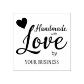 Handgemaakt met liefdescitaat voor ambachtslieden rubberstempel (Afrduk)